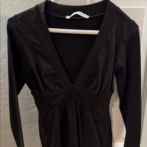 Susana Monaco Elegant Dark Brown Long Sleeve Top